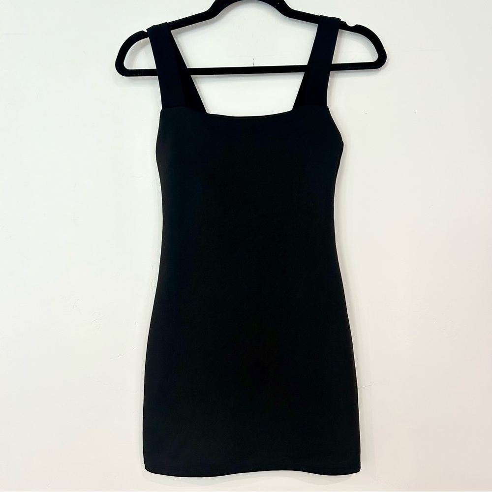 Classic Women’s Black Dress with Wide Straps and Square Neck- Size Small, No Tag